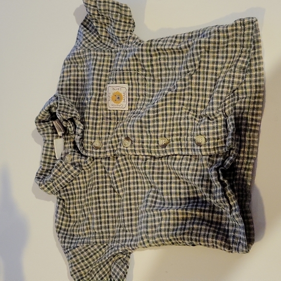 BABY Corduroy and Shirt Set 12 months Green and Brown - Picture 2 of 5